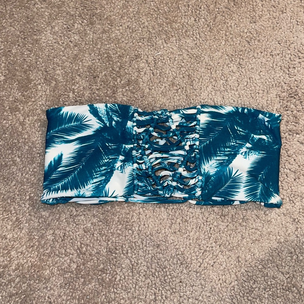 Mikoh Sunset Printed Bandeau Bikini Top - Blue